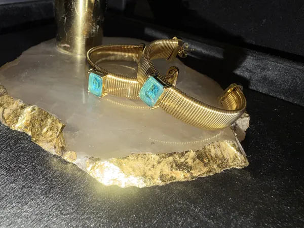 Blue_&_Gold_Brass_Earrings_For_Women