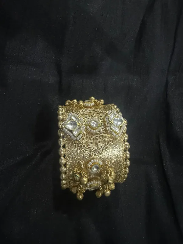 Gold_&_White_Brass_Bracelet_For_Women