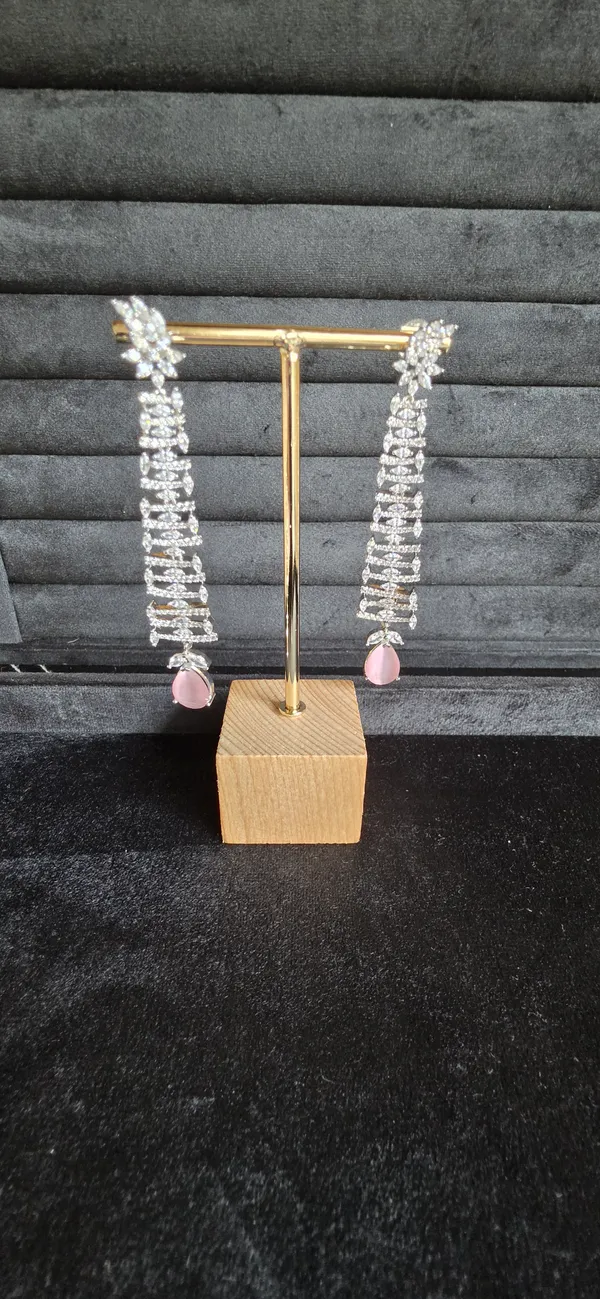 Pink_&_Silver_Stainless_Steel_Earrings_For_Women