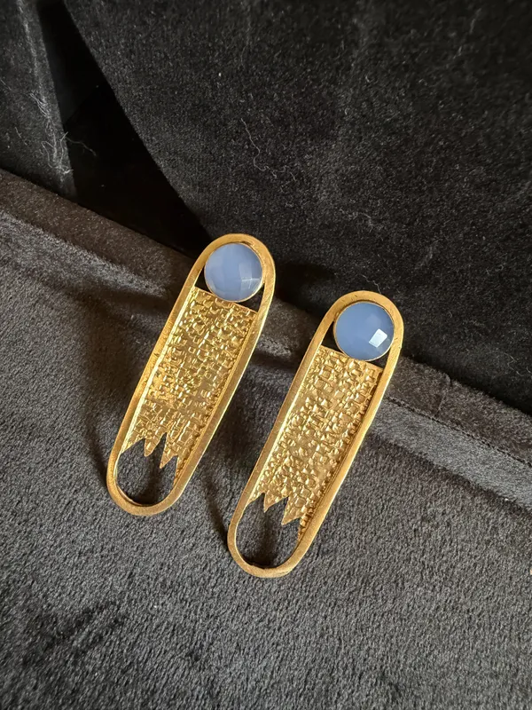 Blue_&_Gold_Brass_Earrings_For_Women