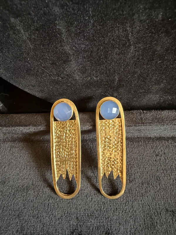 Blue_&_Gold_Brass_Earrings_For_Women