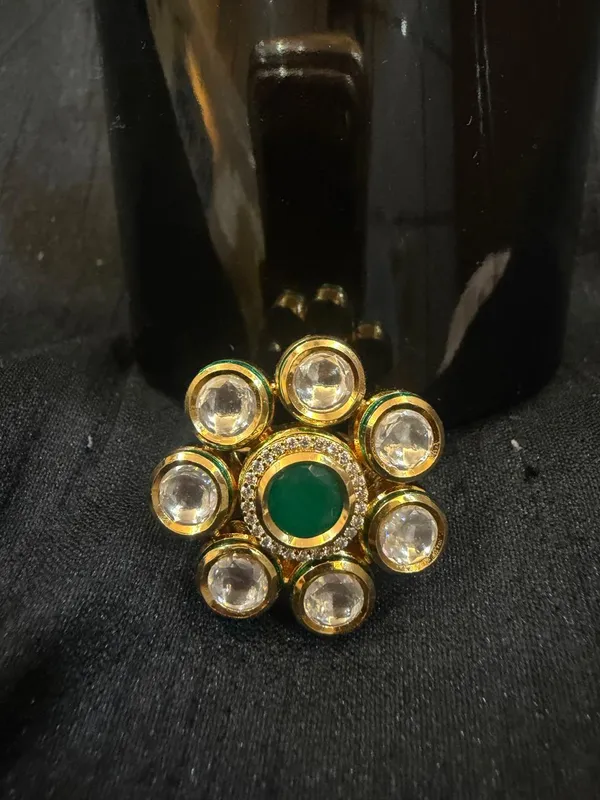 Green_&_Gold_Brass_Rings_For_Women