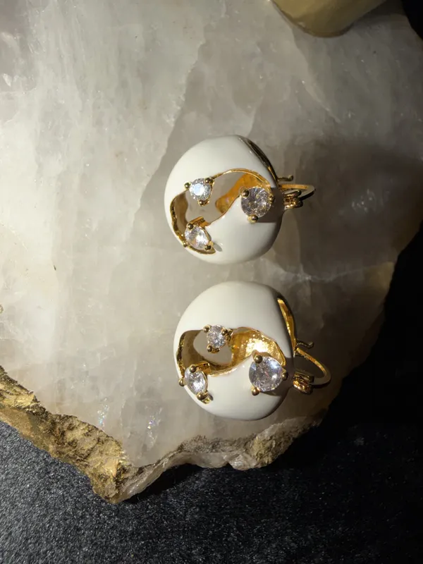 Gold_&_White_Stainless_Steel_Earrings_For_Women