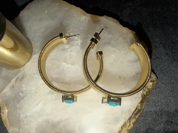 Blue_&_Gold_Brass_Earrings_For_Women