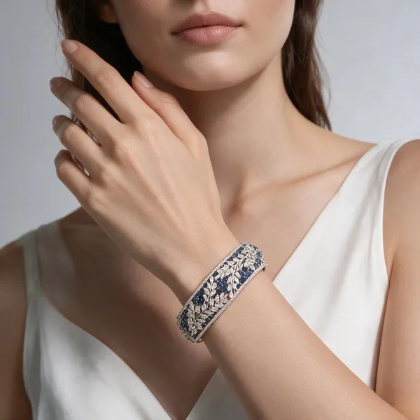 Blue_Stainless_Steel_Bracelet_For_Women