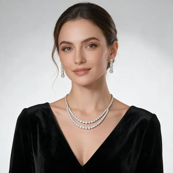 Silver_Stainless_Steel_Necklace_Set_For_Women