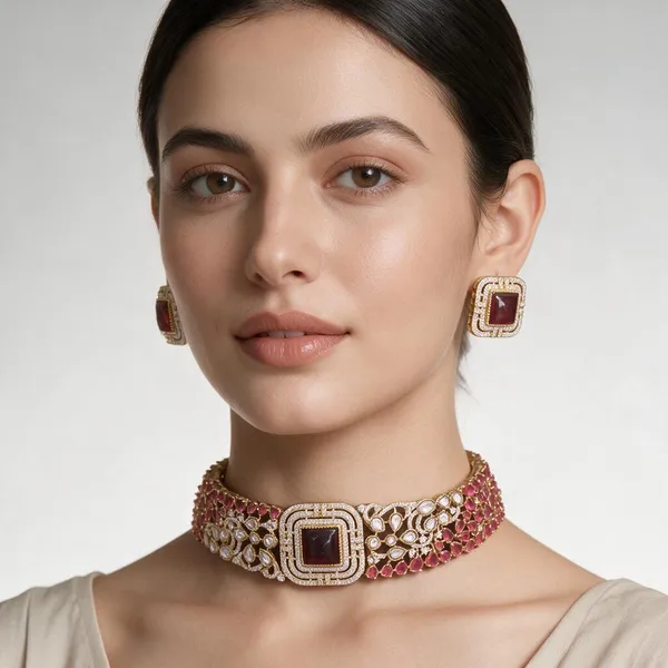 Gold_Stainless_Steel_Necklace_Set_For_Women