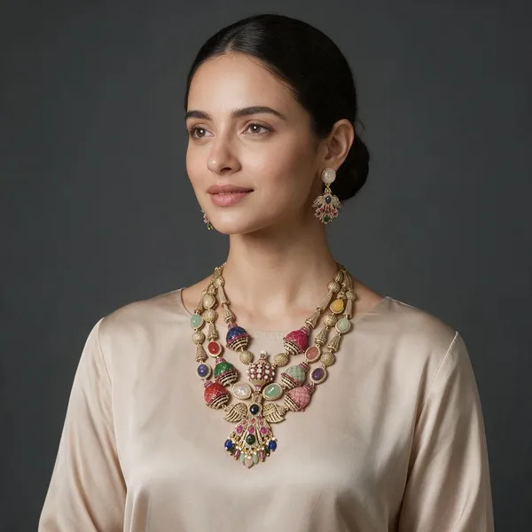 Multicolor_Brass_Necklace_Set_For_Women