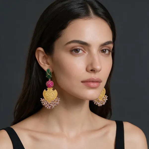 Green_&_Gold_Brass_Earrings_For_Women