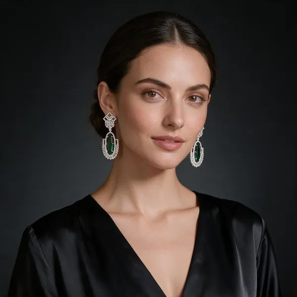 Green_&_Gold_Stainless_Steel_Earrings_For_Women
