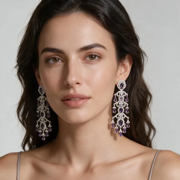 Purple_&_Gold_Stainless_Steel_Earrings_For_Women