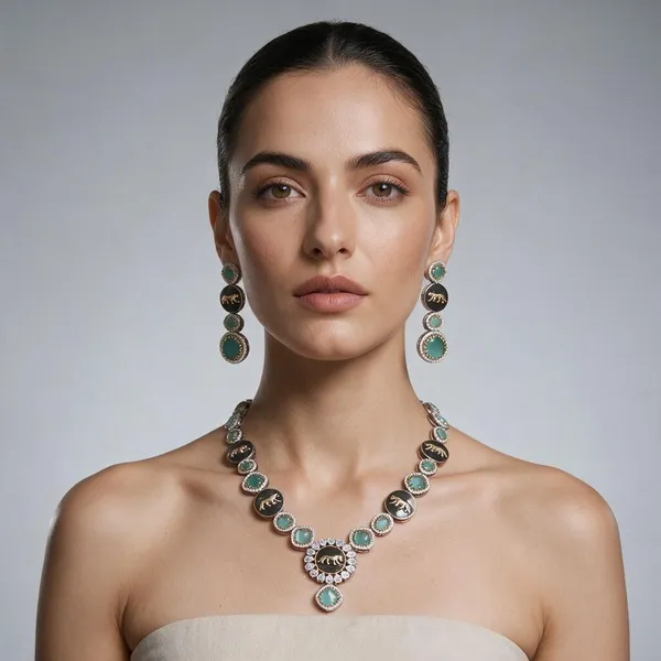 Green_Stainless_Steel_Necklace_For_Women
