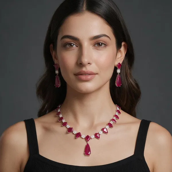 Pink_&_Silver_Stainless_Steel_Necklace_For_Women