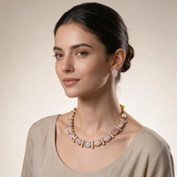 Gold_&_Pink_Brass_Necklace_For_Women