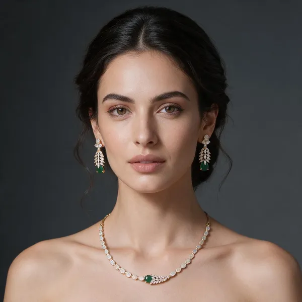 Green_&_Gold_Stainless_Steel_Necklace_For_Women