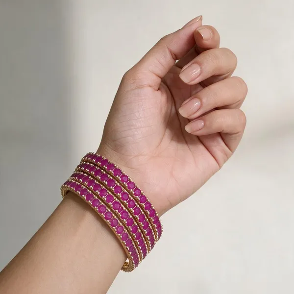 Gold_&_Pink_Stainless_Steel_Bracelet_For_Women