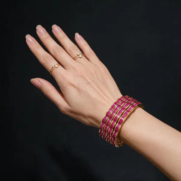 Gold_&_Pink_Stainless_Steel_Bracelet_For_Women