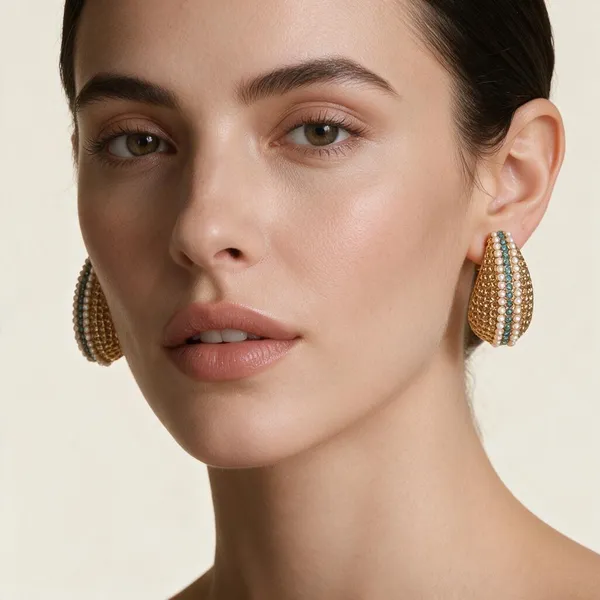 Gold_&_White_Stainless_Steel_Earrings_For_Women