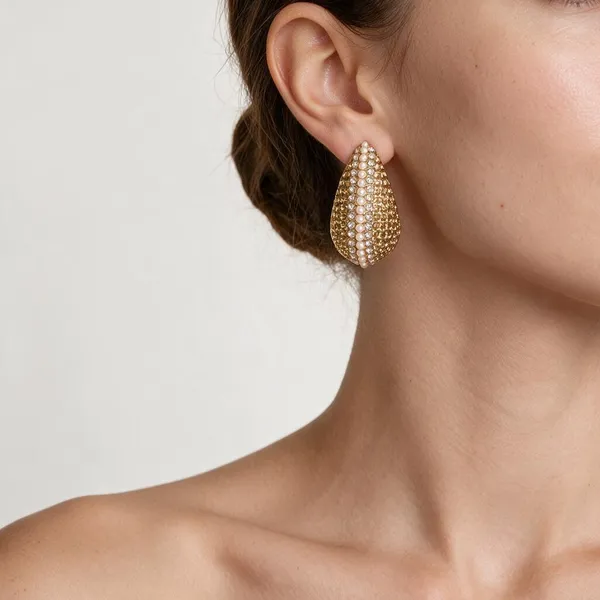 Gold_&_White_Stainless_Steel_Earrings_For_Women