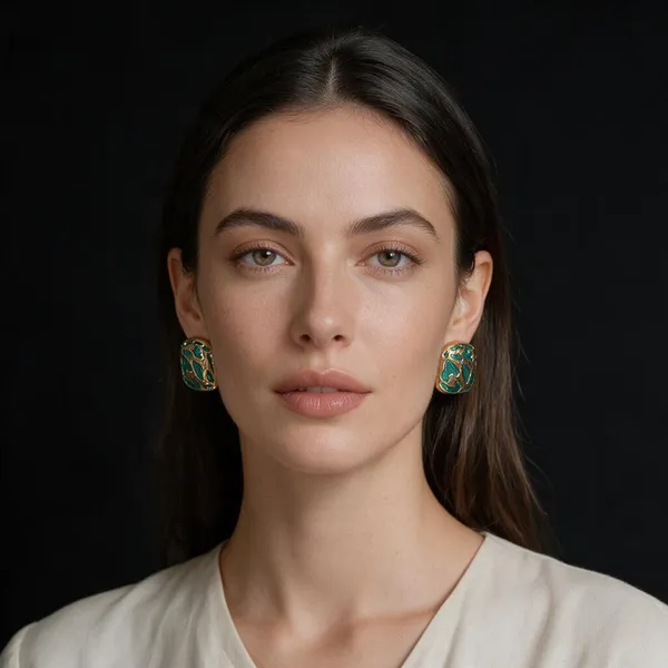 Green_&_Gold_Stainless_Steel_Earrings_For_Women