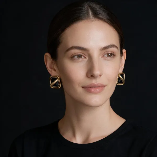Gold_&_Black_Brass_Earrings_For_Women