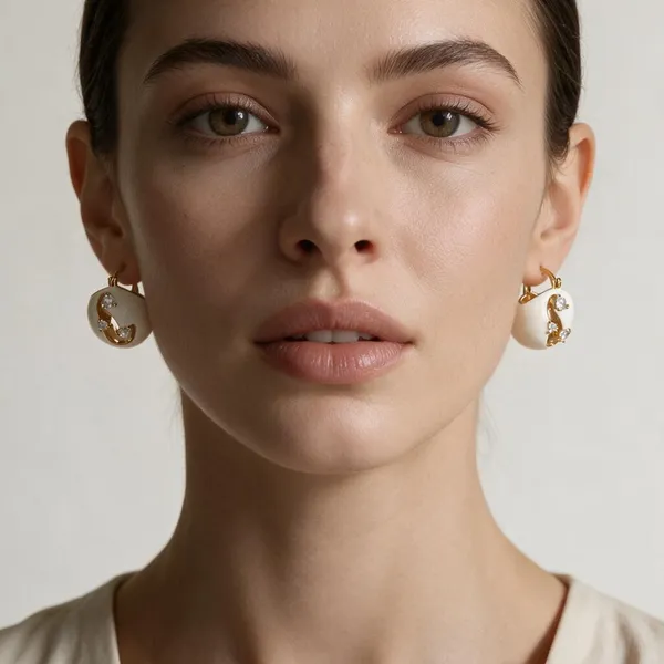 Gold_&_White_Stainless_Steel_Earrings_For_Women