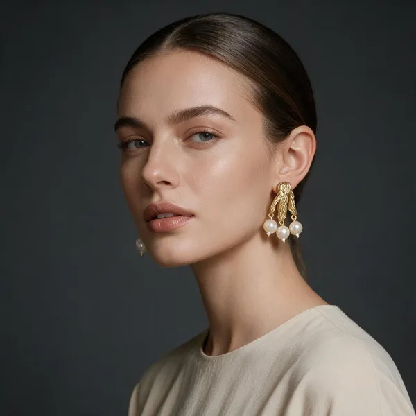 Gold_&_White_Brass_Earrings_For_Women