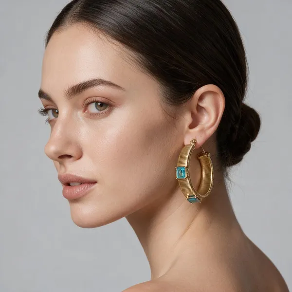 Blue_&_Gold_Brass_Earrings_For_Women