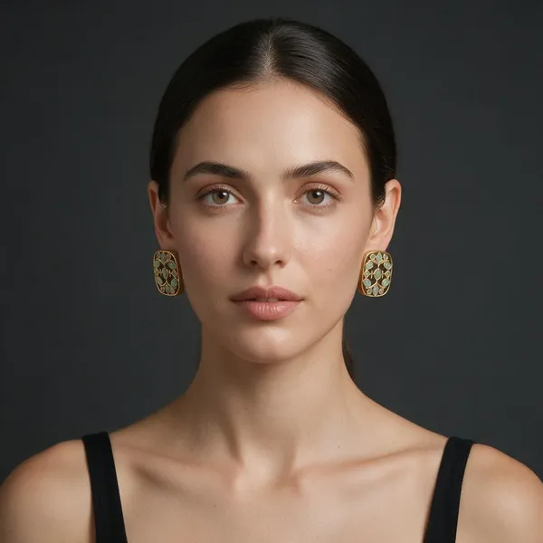 Green_&_Gold_Brass_Earrings_For_Women