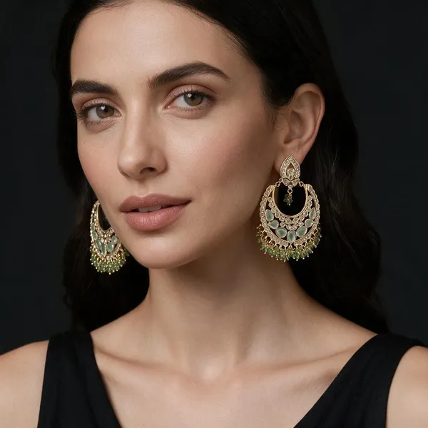 Green_&_Gold_Brass_Earrings_For_Women