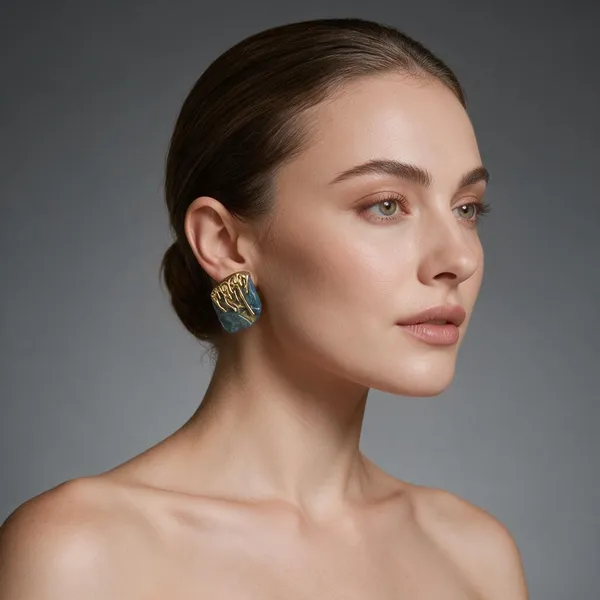 Blue_&_Gold_Brass_Earrings_For_Women