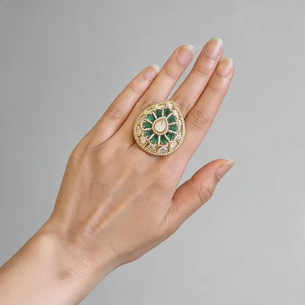 Green_&_Gold_Stainless_Steel_Rings_For_Women