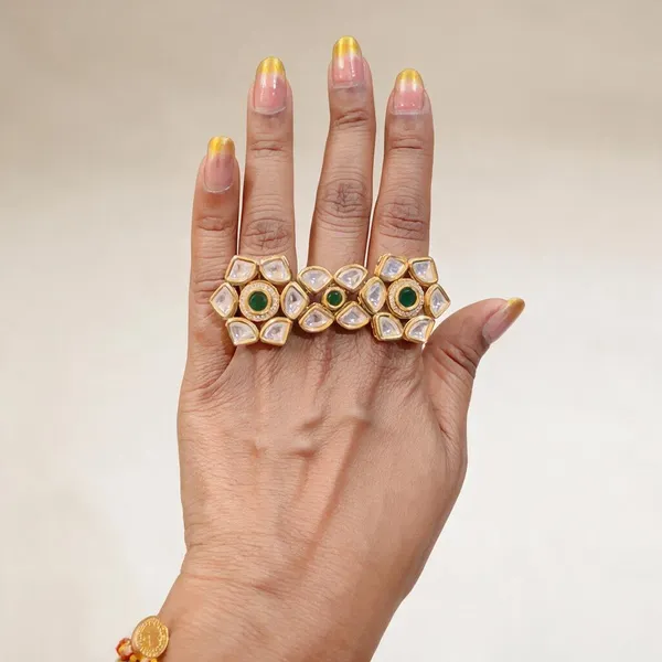Green_&_Gold_Brass_Rings_For_Women