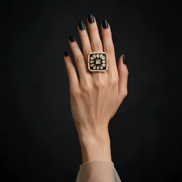 Gold_&_Black_Brass_Rings_For_Women