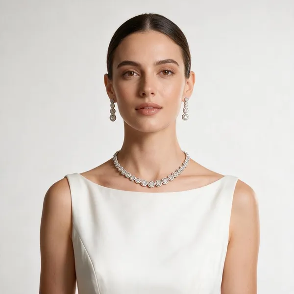 Silver_Stainless_Steel_Necklace_Set_For_Women