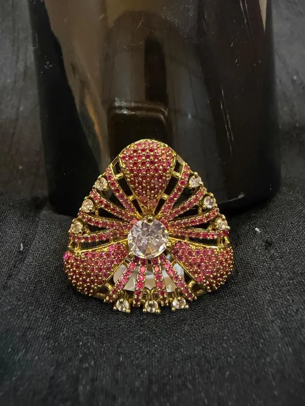 Gold_&_Pink_Brass_Rings_For_Women