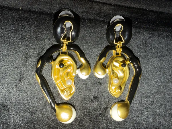 Gold_&_Black_Stainless_Steel_Earrings_For_Women