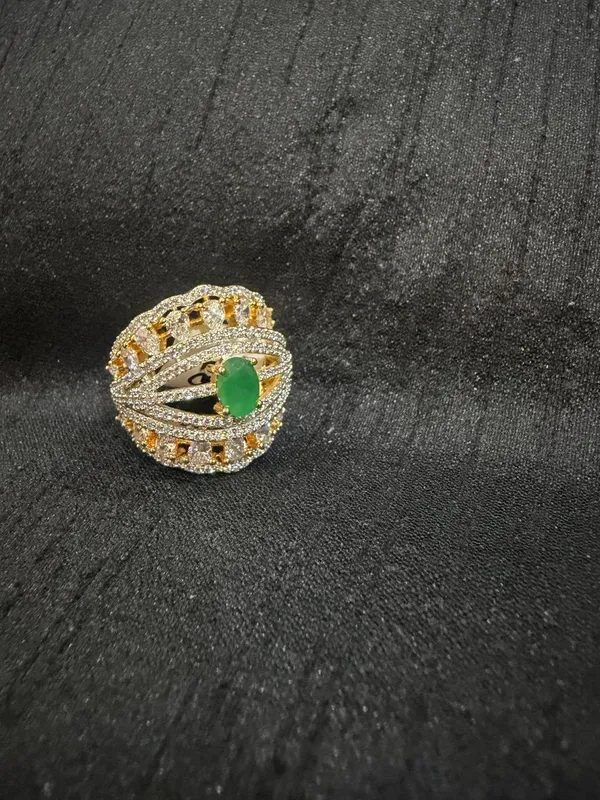 Green_&_Gold_Stainless_Steel_Rings_For_Women