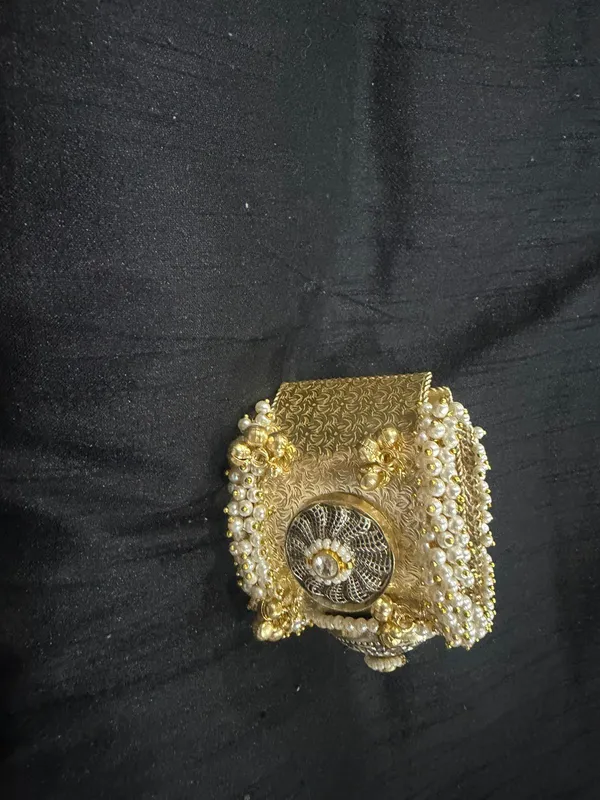 Gold_&_White_Brass_Bracelet_For_Women