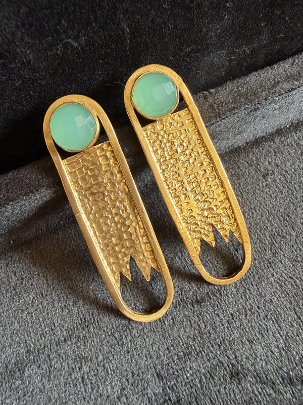 Green_&_Gold_Brass_Earrings_For_Women