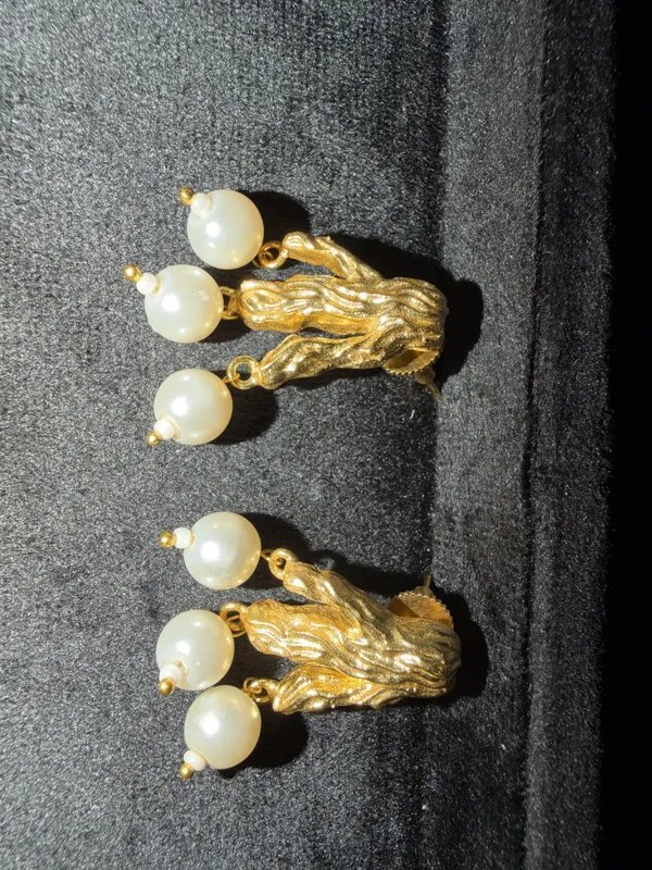 Gold_&_White_Brass_Earrings_For_Women