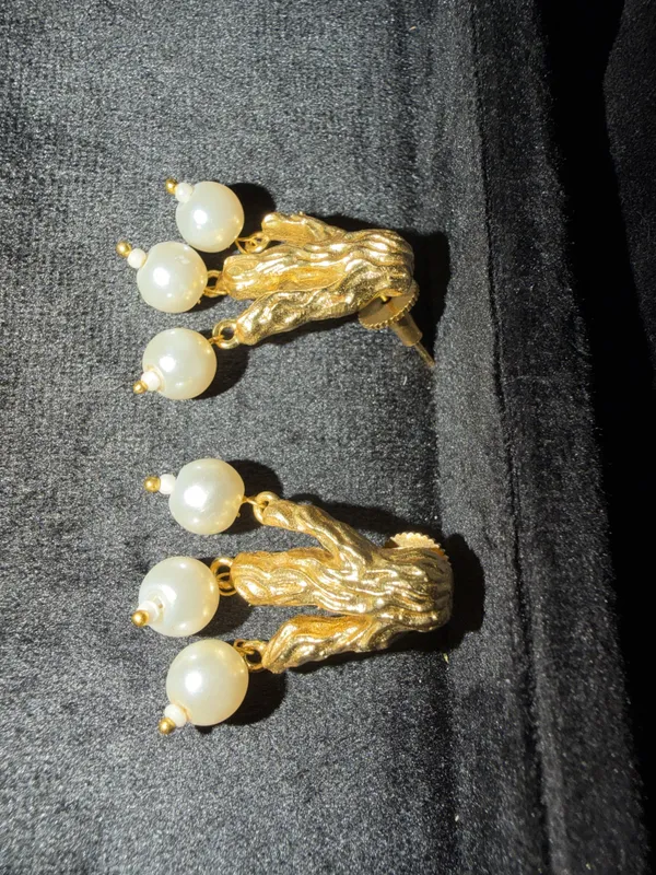 Gold_&_White_Brass_Earrings_For_Women