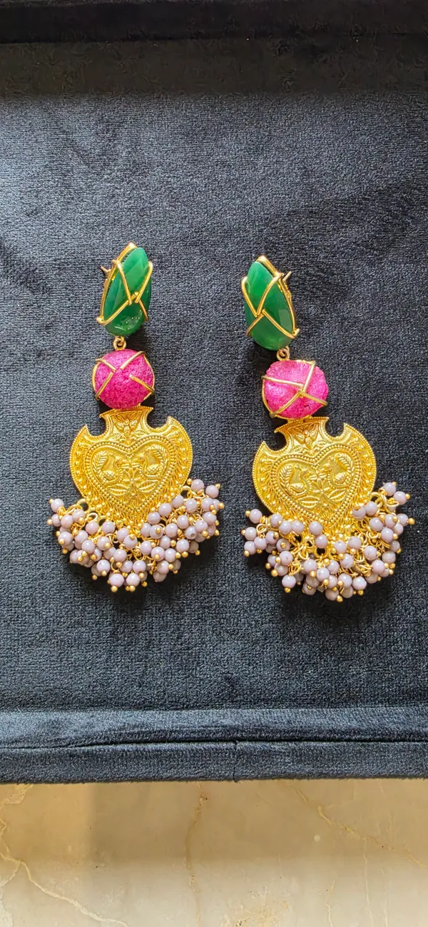 Green_&_Gold_Brass_Earrings_For_Women