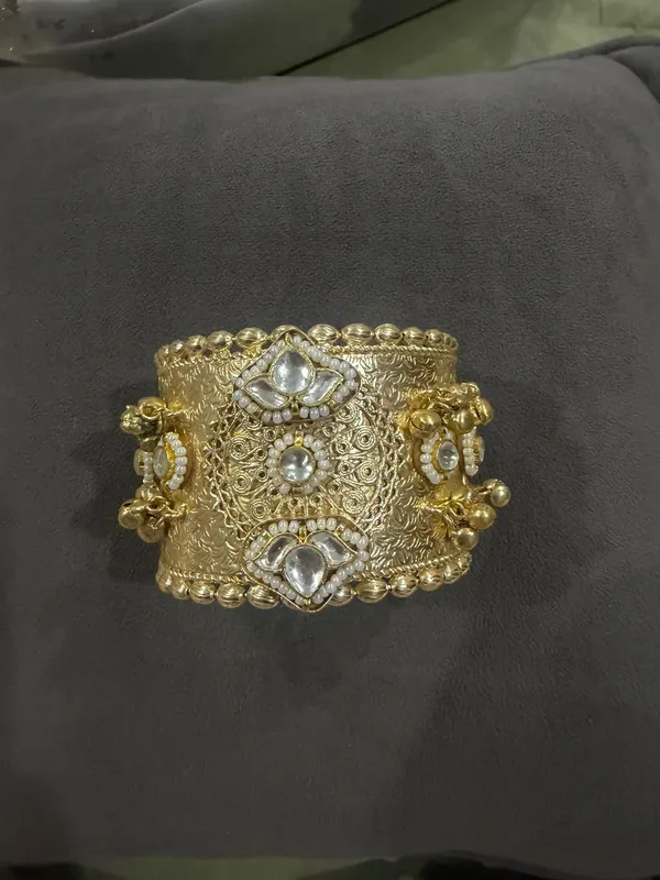 Gold_&_White_Brass_Bracelet_For_Women