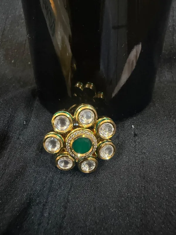 Green_&_Gold_Brass_Rings_For_Women