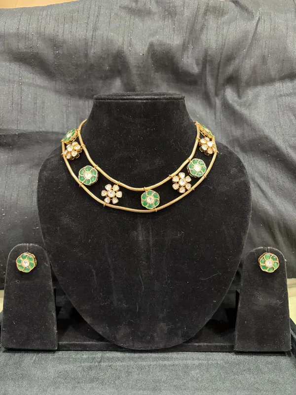 Green_&_Gold_Brass_Necklace_Set_For_Women