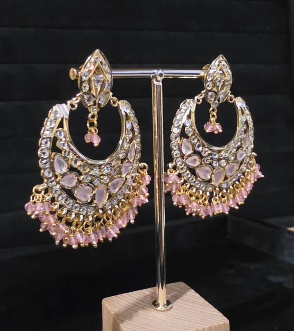 Gold_&_Pink_Brass_Earrings_For_Women