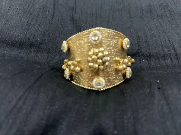 Gold_&_White_Brass_Bracelet_For_Women