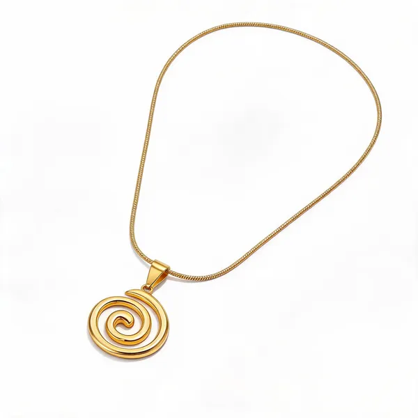 Gold_Tone_Spiral_Pendant_Necklace_For_Women
