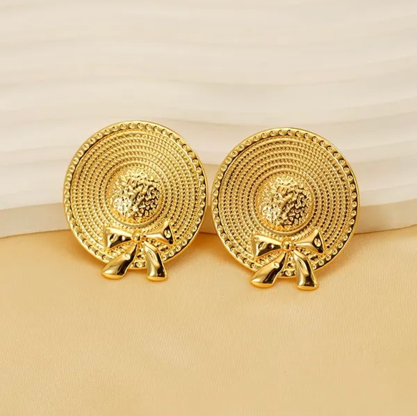 Gold_Tone_Round_Bow_Stud_Earrings_for_Women